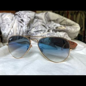 Ray-Ban Gradient Aviator Blue/Gold RB3025 62